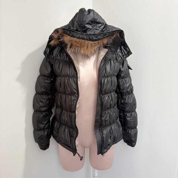 Unbranded Puffer Jacket Removable Raccoon Fur Trim Size Small Removable Hood - Picture 1 of 16